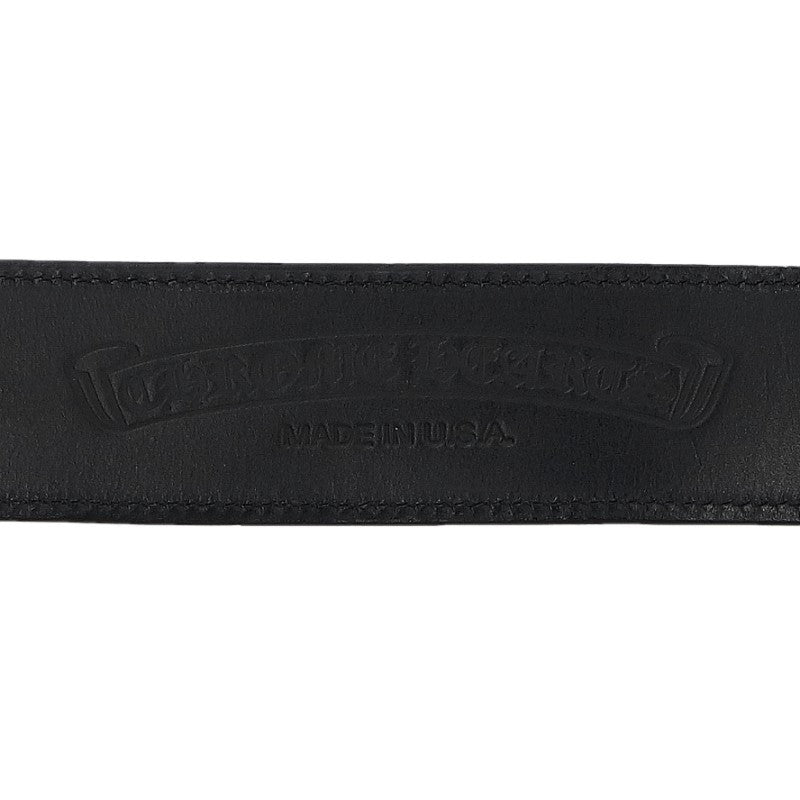 Chrome Hearts 1.5" Scroll Label Rivets Leather Belt Size 28