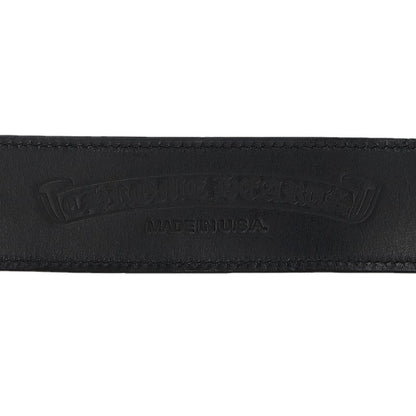 Chrome Hearts 1.5" Scroll Label Rivets Leather Belt Size 28