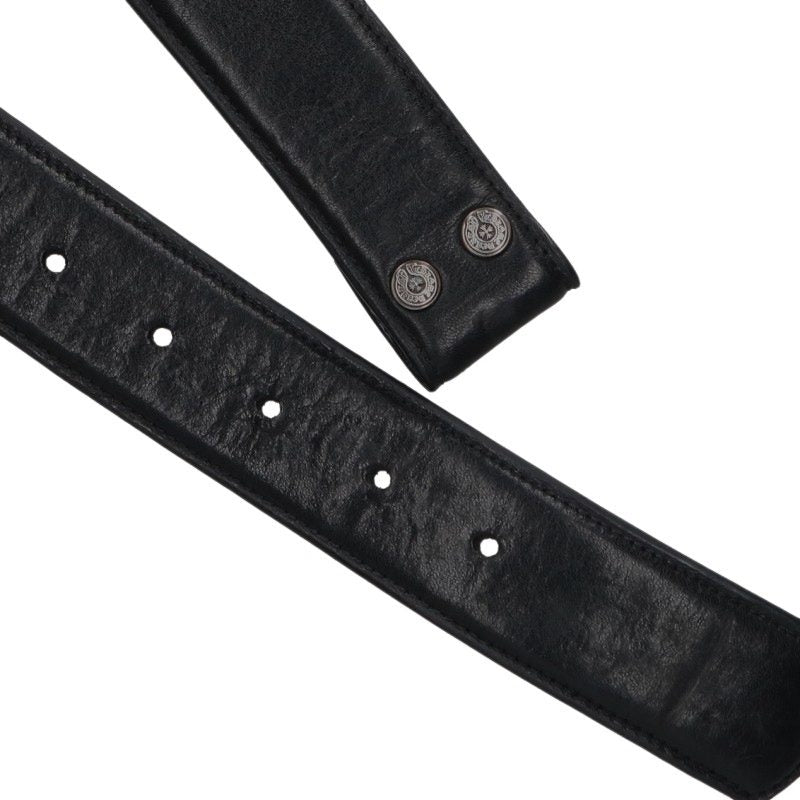 Chrome Hearts 1.5" Scroll Label Rivets Leather Belt Size 28