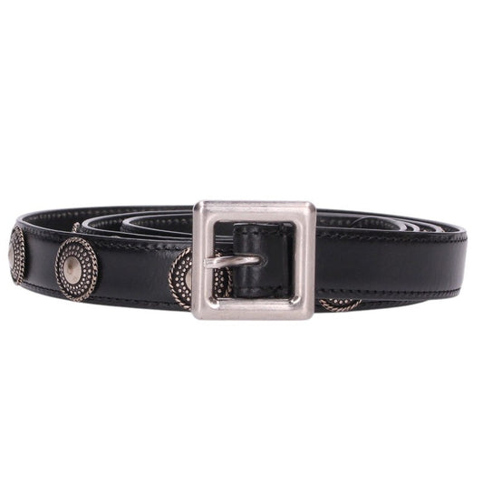 ANN DEMEULEMEESTER 26AW Studded Belt Black/Silver Size 100