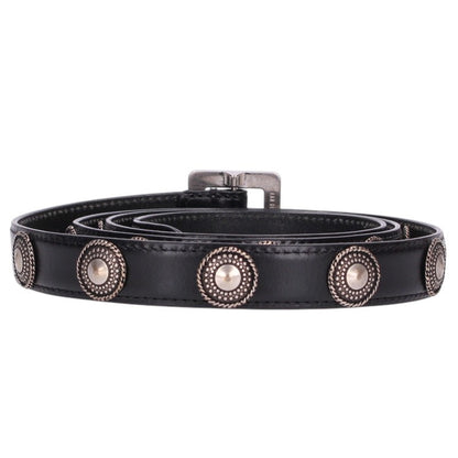 ANN DEMEULEMEESTER 26AW Studded Belt Black/Silver Size 100