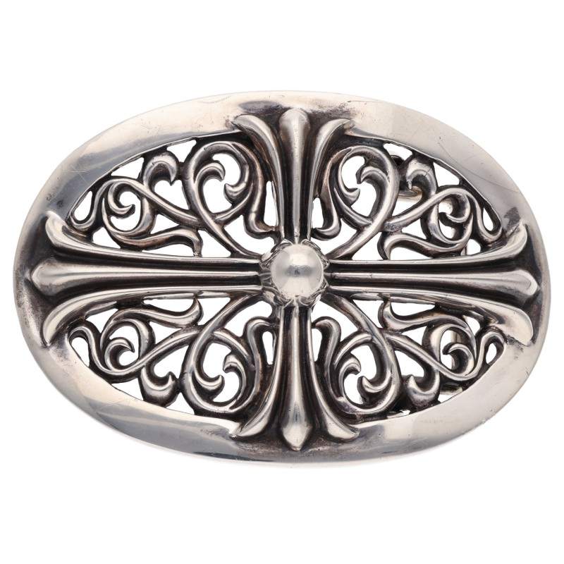 Chrome Hearts Sterling Silver Large Classic Oval Belt Buckle