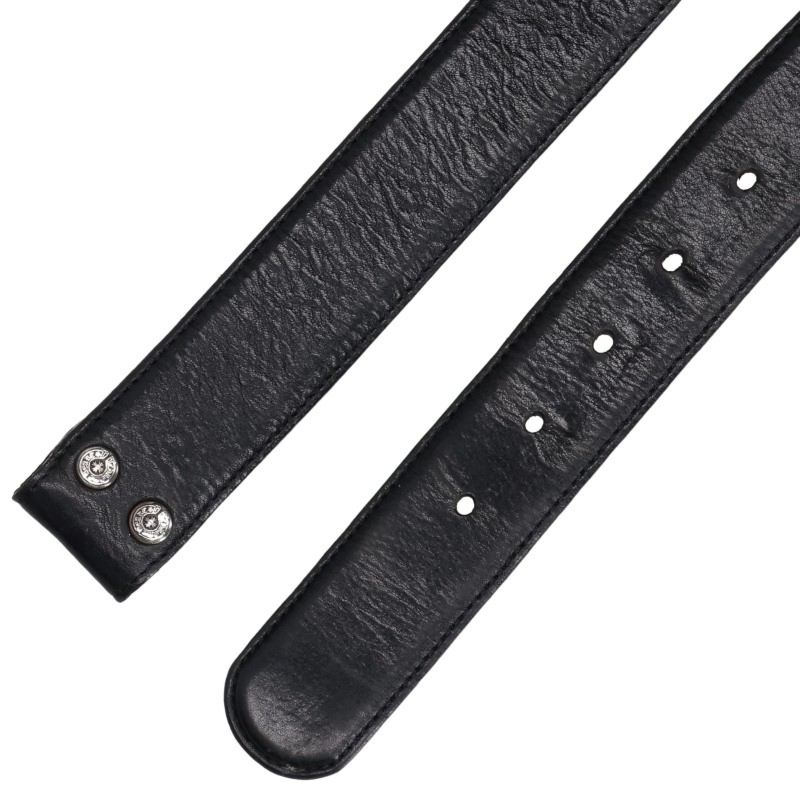 Chrome Hearts 1.5" Scroll Label Leather Belt Size 32 Inch
