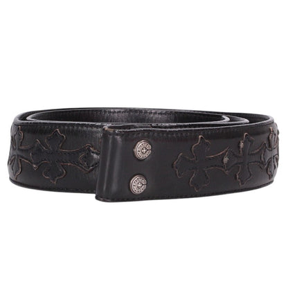 Chrome Hearts 1.5inch Cemetery Cross Leather Belt Size 34