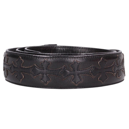 Chrome Hearts 1.5inch Cemetery Cross Leather Belt Size 34