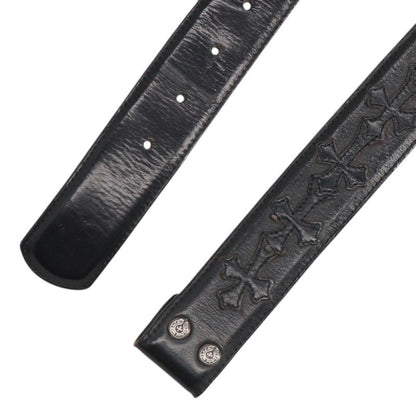 Chrome Hearts 1.5inch Cemetery Cross Leather Belt Size 34