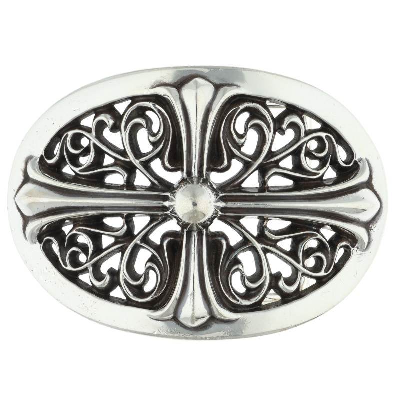 Chrome Hearts Classic Oval Cross Silver Buckle