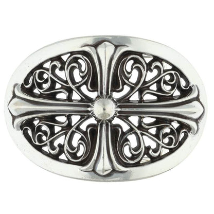Chrome Hearts Classic Oval Cross Silver Buckle