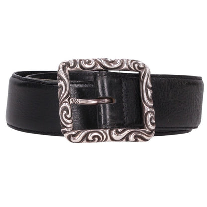Chrome Hearts BLT SCRLREC Rectangle Leather Belt Size 32