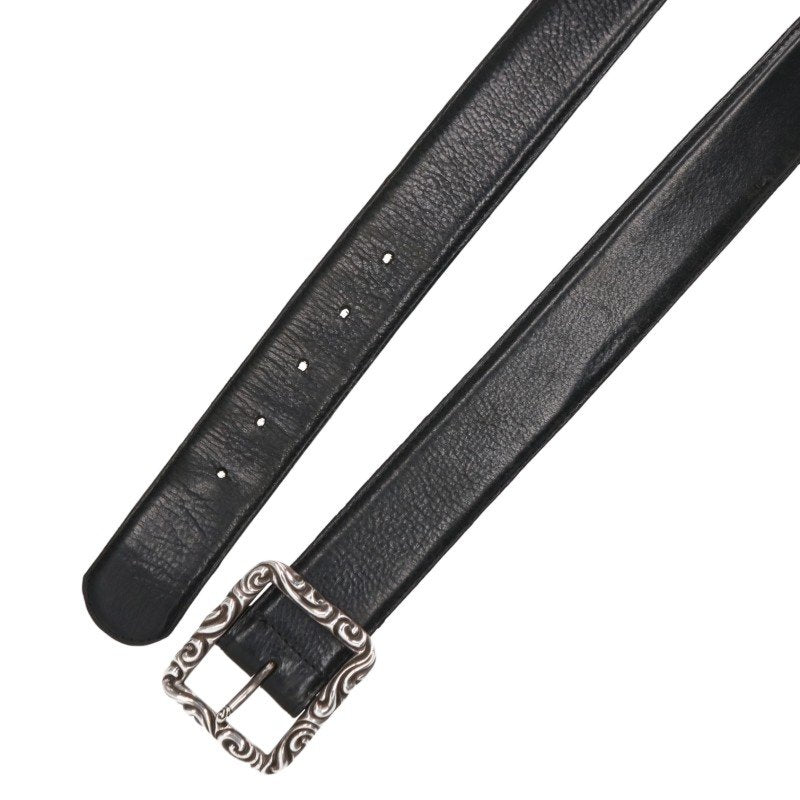 Chrome Hearts BLT SCRLREC Rectangle Leather Belt Size 32