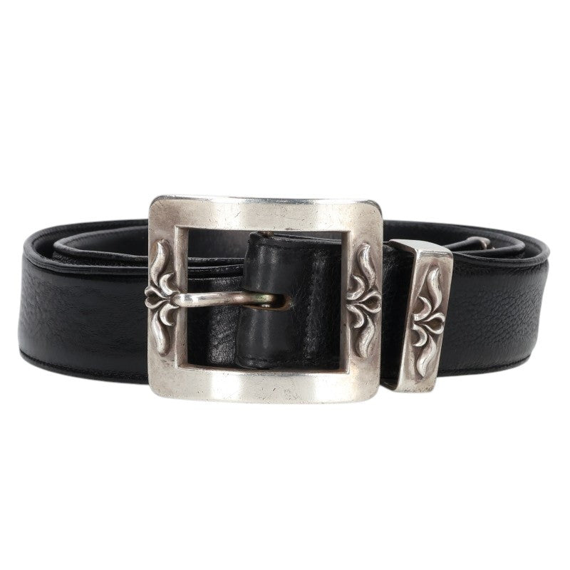 Chrome Hearts Leather Belt Black Silver Size 36