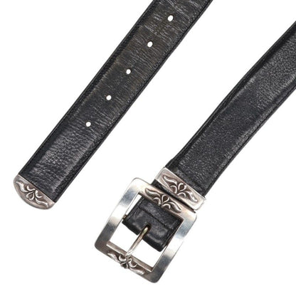 Chrome Hearts Leather Belt Black Silver Size 36