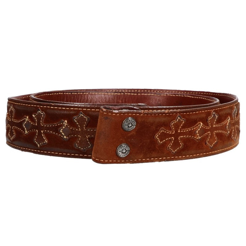 Chrome Hearts 1.5 STRAP Cemetery Cross Leather Belt Size 34