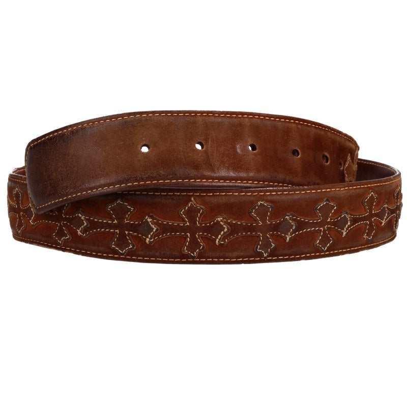 Chrome Hearts 1.5 STRAP Cemetery Cross Leather Belt Size 34