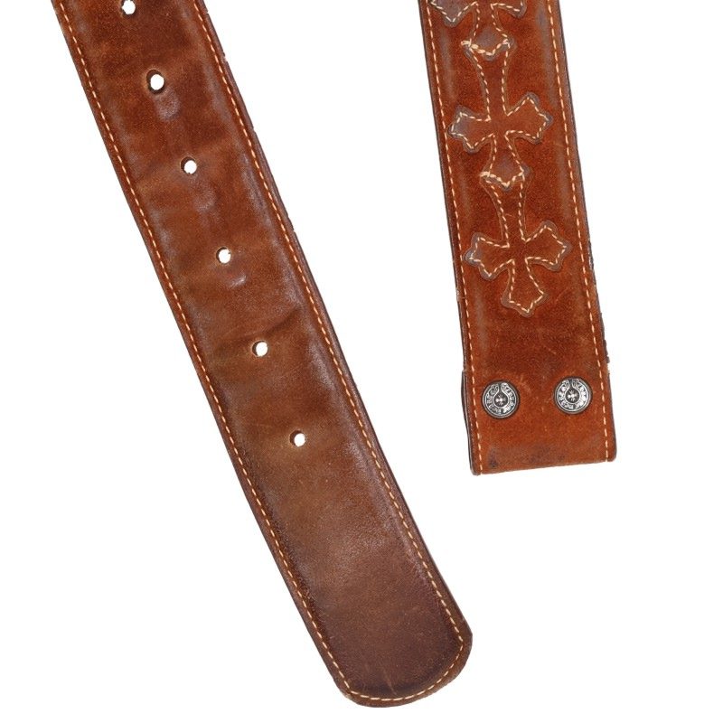 Chrome Hearts 1.5 STRAP Cemetery Cross Leather Belt Size 34