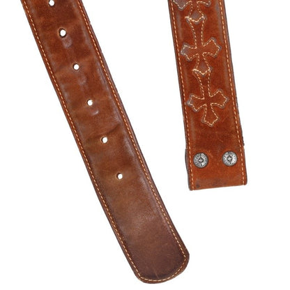 Chrome Hearts 1.5 STRAP Cemetery Cross Leather Belt Size 34