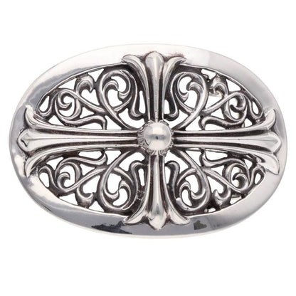 Chrome Hearts Sterling Silver Large Oval Cross Buckle