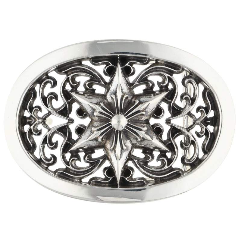 Chrome Hearts Classic Oval Star Sterling Silver Buckle