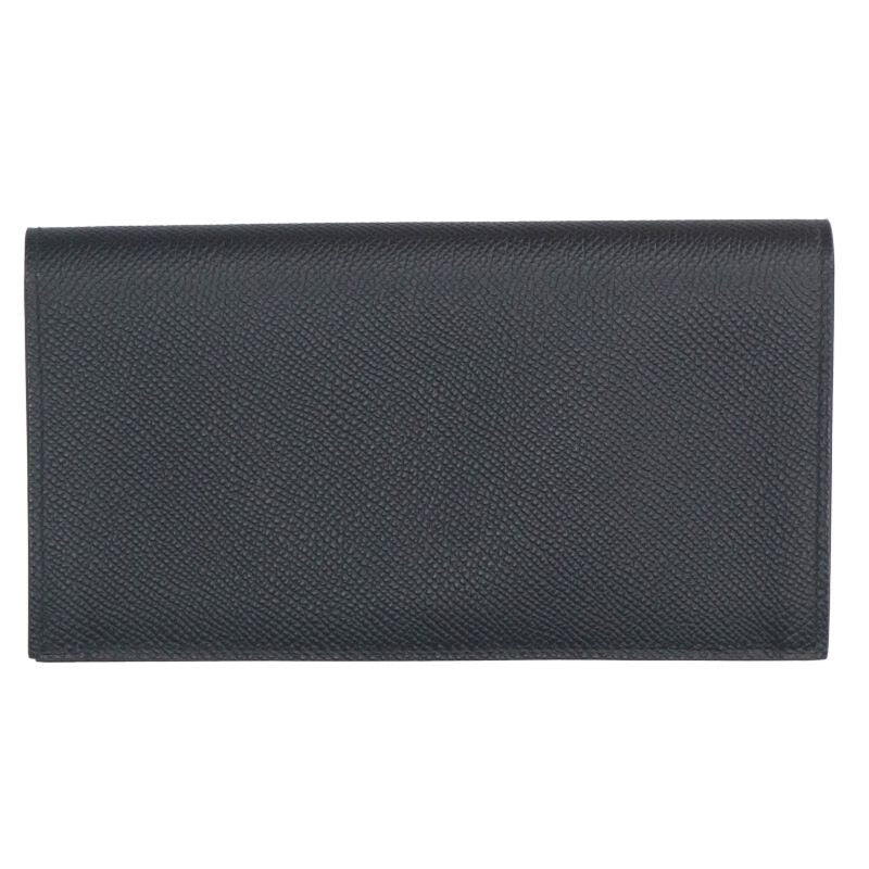 HERMES Citizen Twill Veau Epsom Bi-Fold Black Size ONE SIZE