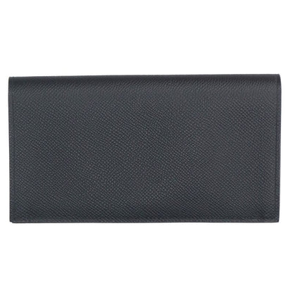 HERMES Citizen Twill Veau Epsom Bi-Fold Black Size ONE SIZE