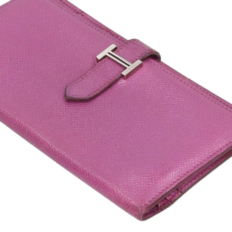 HERMES Bearn Classic Purple/Silver Wallet Size ONE SIZE