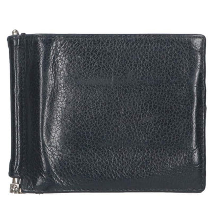 Chrome Hearts Money Clip Leather Wallet Black Size ONE SIZE