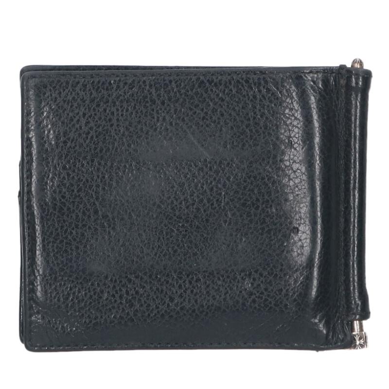 Chrome Hearts Money Clip Leather Wallet Black Size ONE SIZE