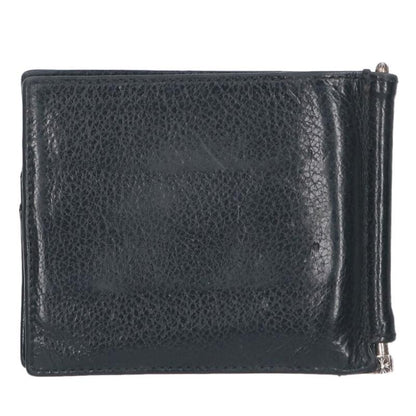 Chrome Hearts Money Clip Leather Wallet Black Size ONE SIZE