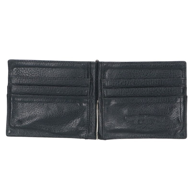 Chrome Hearts Money Clip Leather Wallet Black Size ONE SIZE
