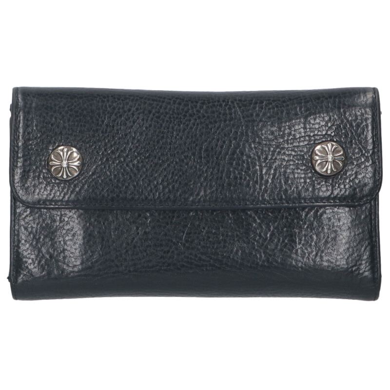 Chrome Hearts WAVE Cross Ball Leather Wallet Size ONE SIZE