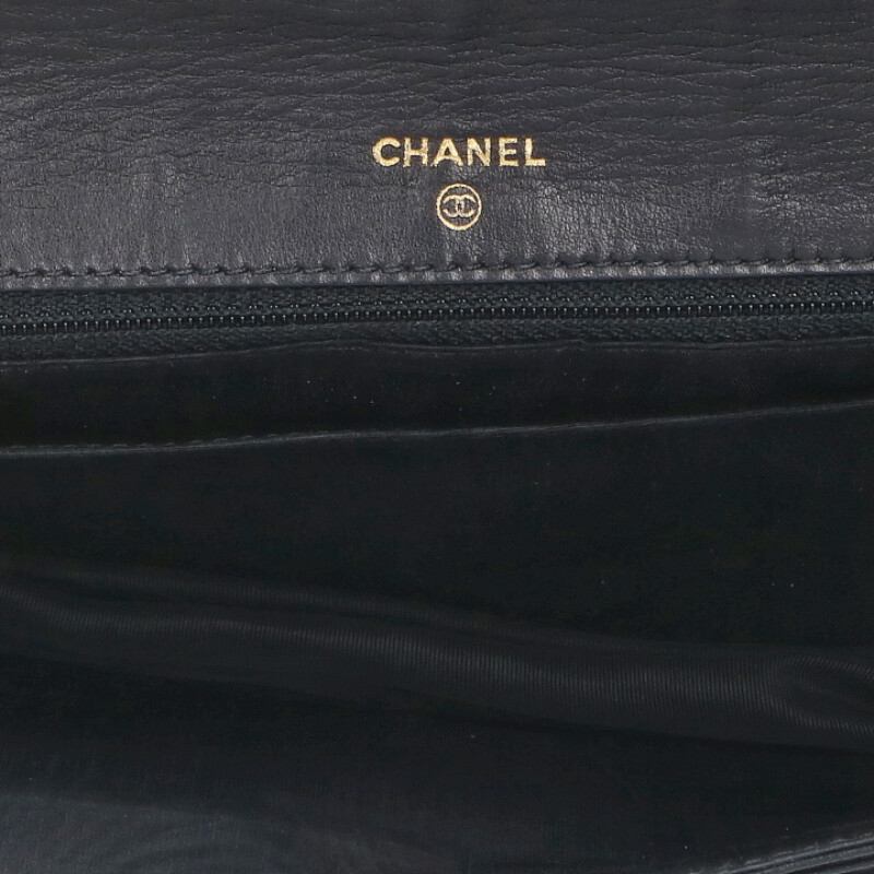 CHANEL Coco Mark Caviar Skin Chain Wallet Size ONE SIZE