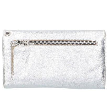 Chrome Hearts WAVE Cross Ball Leather Wallet Size ONE Silver
