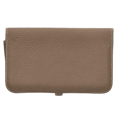 HERMES Dogon Duo GM Togo Etoupe Beige Wallet Size ONE SIZE