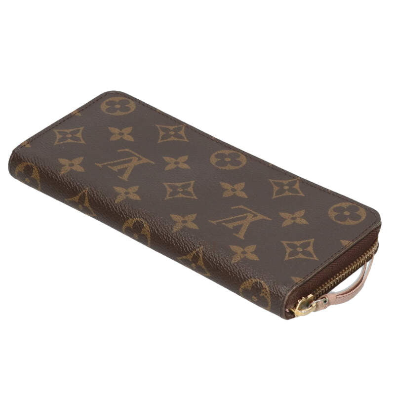 Louis Vuitton Monogram leather zipper Wallet Brown
