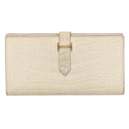 HERMES Bearn Soufflet Alligator Matte Beton Size ONE SIZE