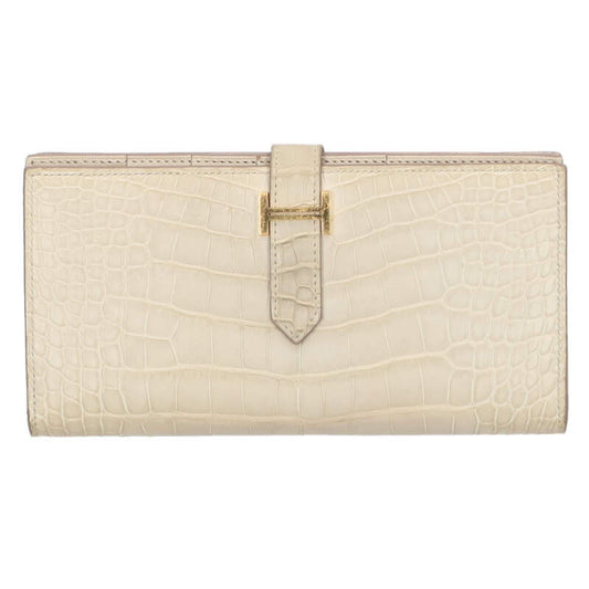HERMES Bearn Soufflet Alligator Matte Beton Size ONE SIZE