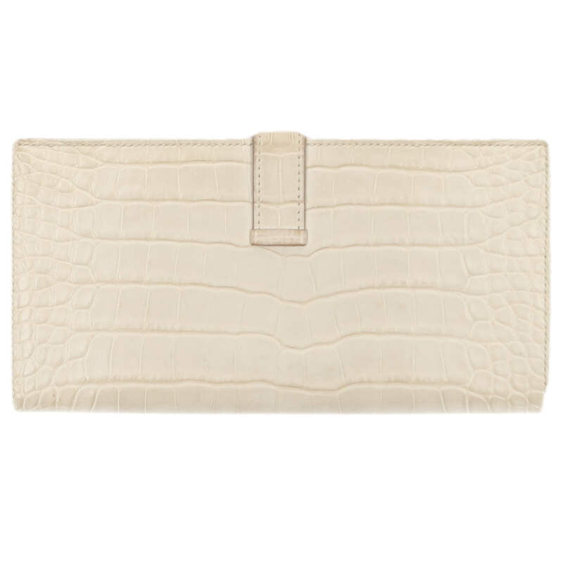 HERMES Bearn Soufflet Alligator Matte Beton Size ONE SIZE
