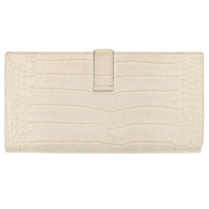 HERMES Bearn Soufflet Alligator Matte Beton Size ONE SIZE