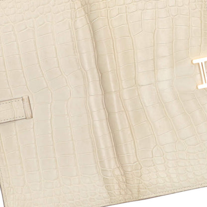 HERMES Bearn Soufflet Alligator Matte Beton Size ONE SIZE