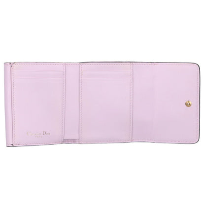 DIOR Logo Tri-Fold Wallet Pink Size ONE SIZE