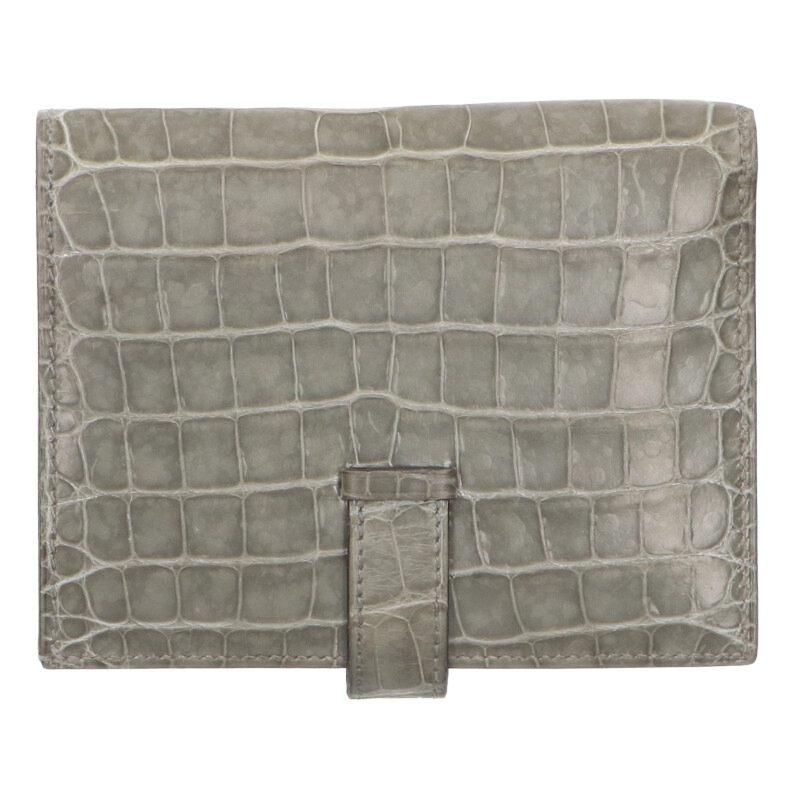 HERMES Béarn Compact Matte Alligator Gold HW Size ONE SIZE