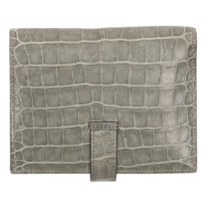 HERMES Béarn Compact Matte Alligator Gold HW Size ONE SIZE
