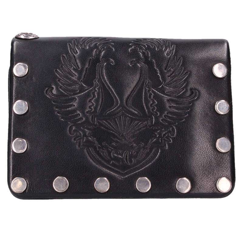 subculture Silver Studded Leather Wallet Black Size ONE SIZE