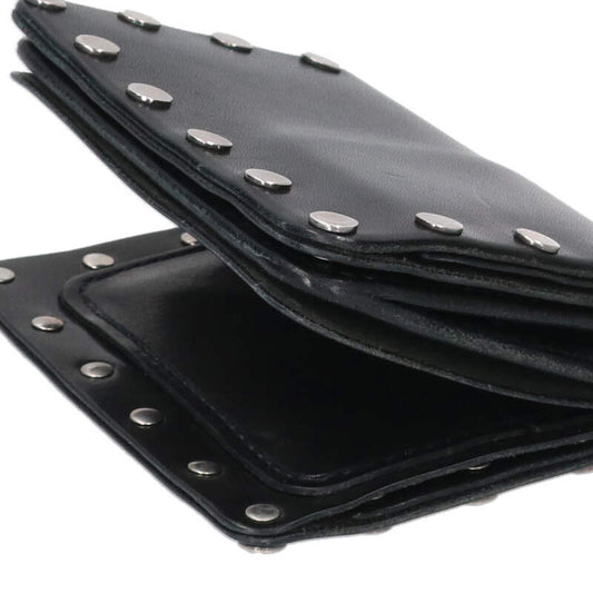 subculture Silver Studded Leather Wallet Black Size ONE SIZE