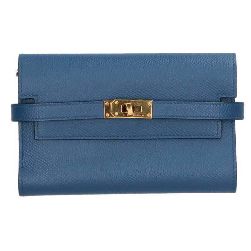 HERMES Kelly Wallet Medium Epsom Verso Gold HW Size ONE SIZE