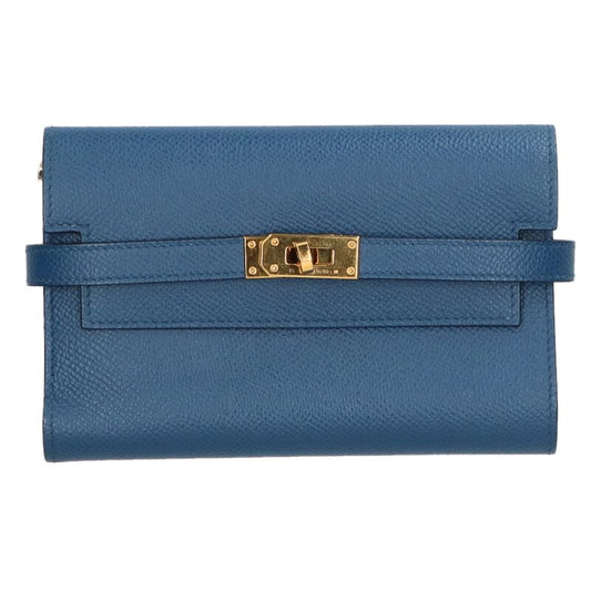 HERMES Kelly Wallet Medium Epsom Verso Gold HW Size ONE SIZE