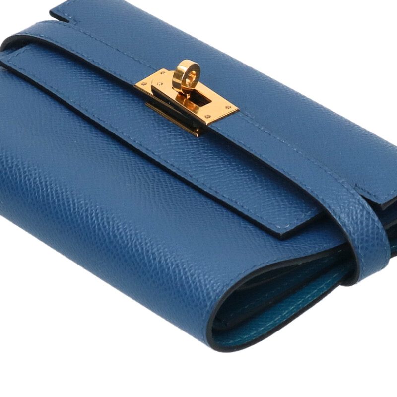HERMES Kelly Wallet Medium Epsom Verso Gold HW Size ONE SIZE