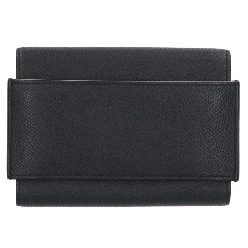 HERMES Passant Compact Veau Noir Epsom Bifold Size ONE SIZE