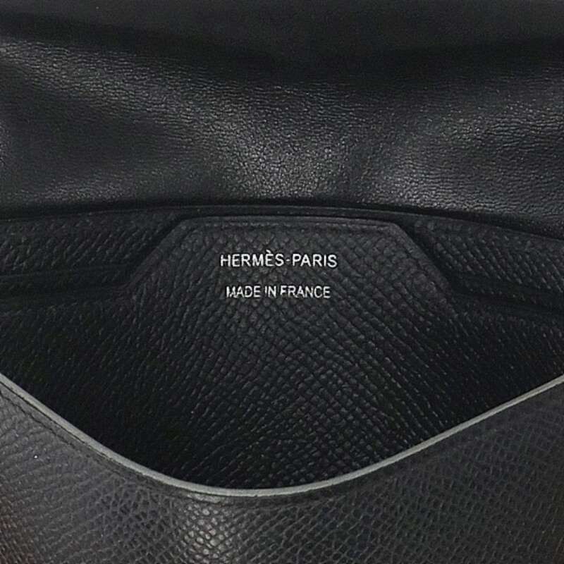 HERMES Passant Compact Veau Noir Epsom Bifold Size ONE SIZE