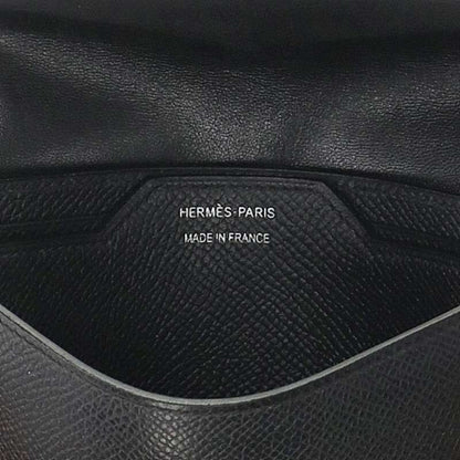 HERMES Passant Compact Veau Noir Epsom Bifold Size ONE SIZE
